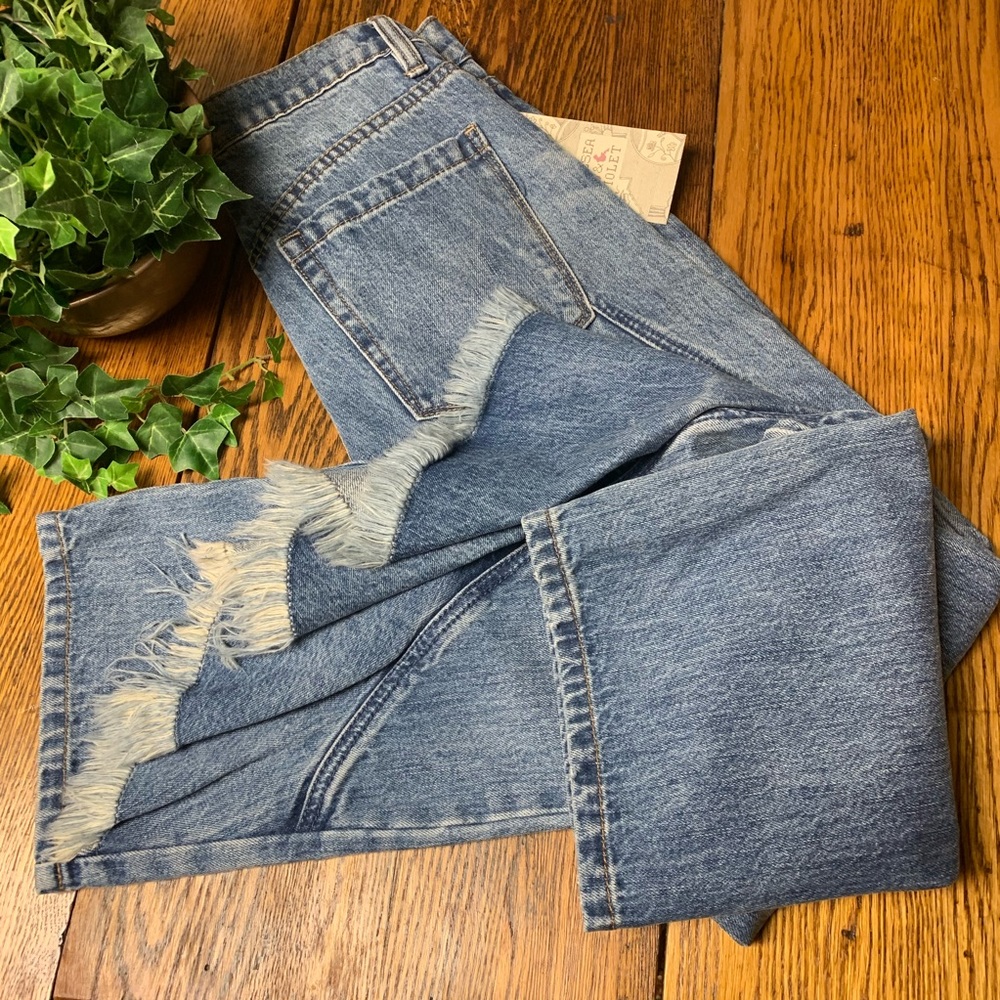 Chelsea & Violet Jeans Side Ruffle High Rise